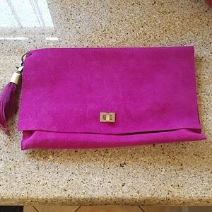 David Galan Suede Clutch